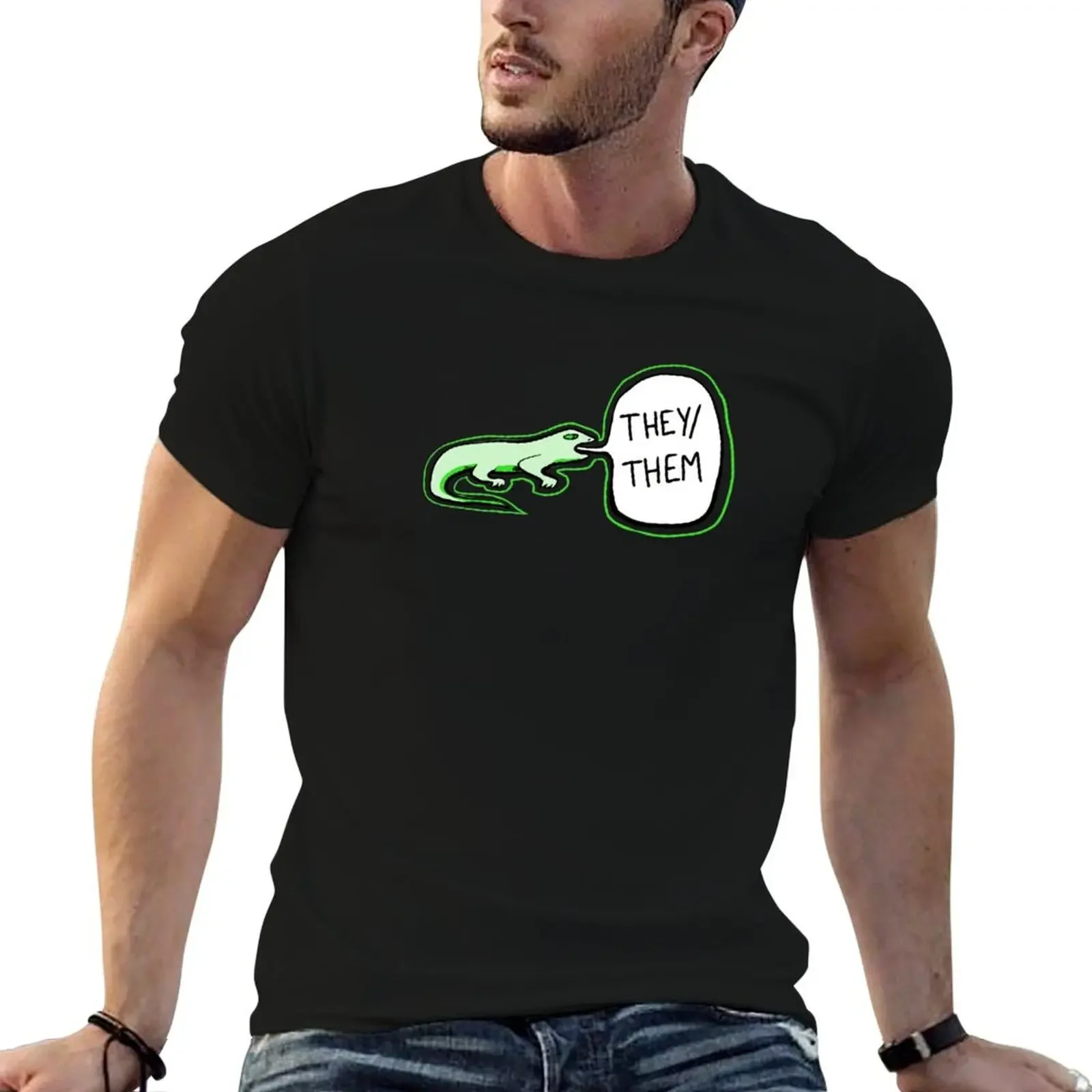 

The They/Them Lizard T-Shirt essential t shirt summer tops customs t shirt for men