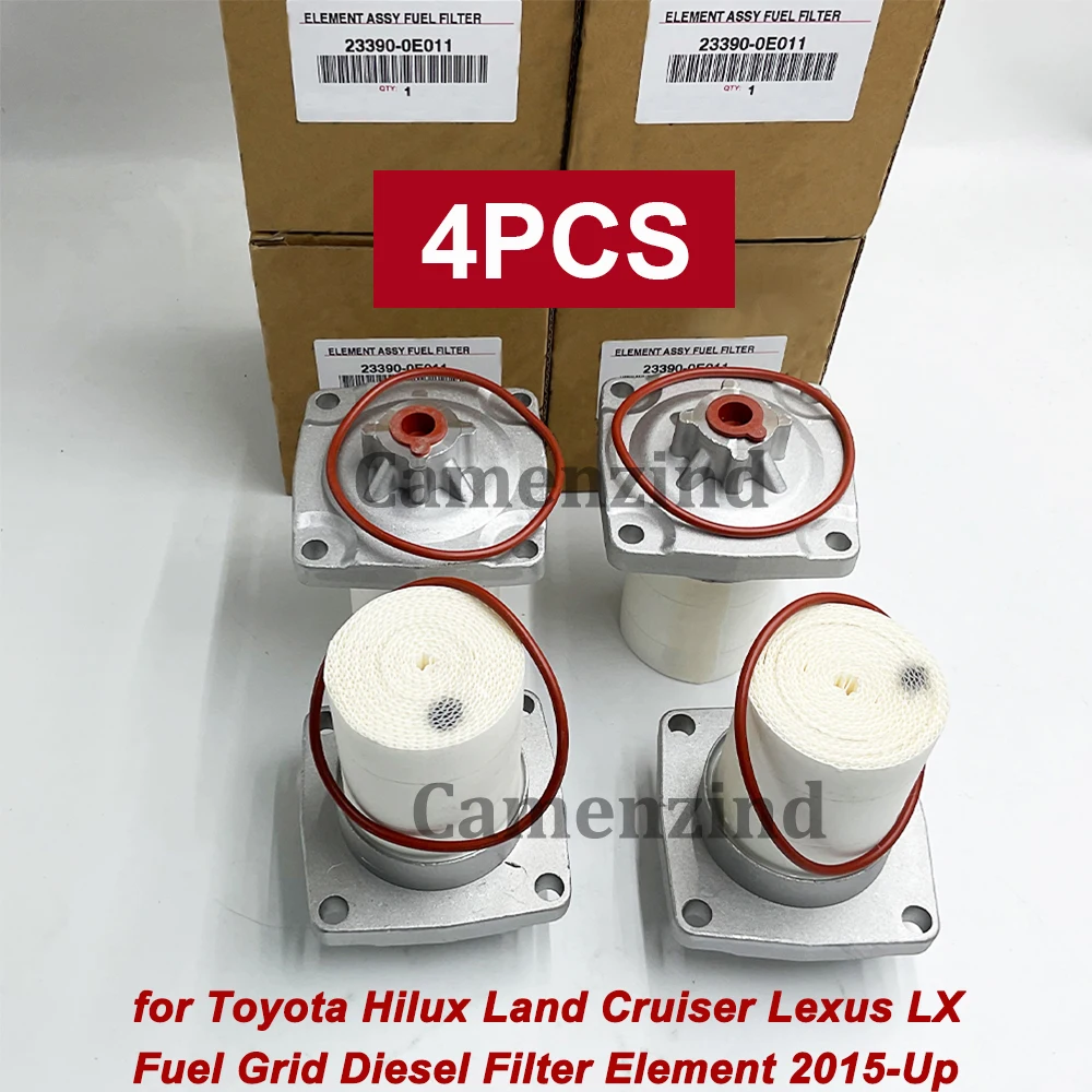 

4Pcs Fuel Filter OEM 23390-0E010 23390-0E011 233900E010 for Hilux Land Cruiser Lexus LX Fuel Grid Diesel Filter Element 2015-UP