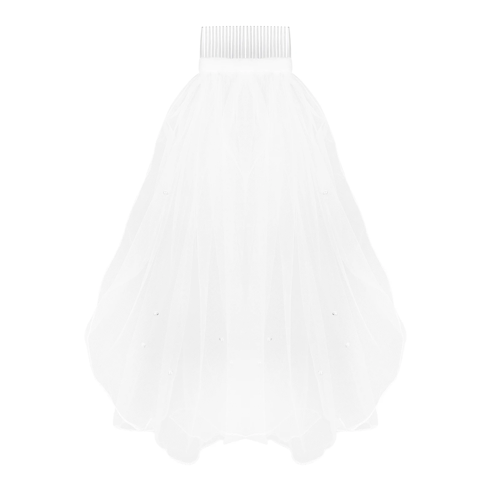 

Elegant Wedding Bridal Veils Comb Bridal Accessories Short Veil for Short Wedding Veil Bride Waist Length Easy to Attach