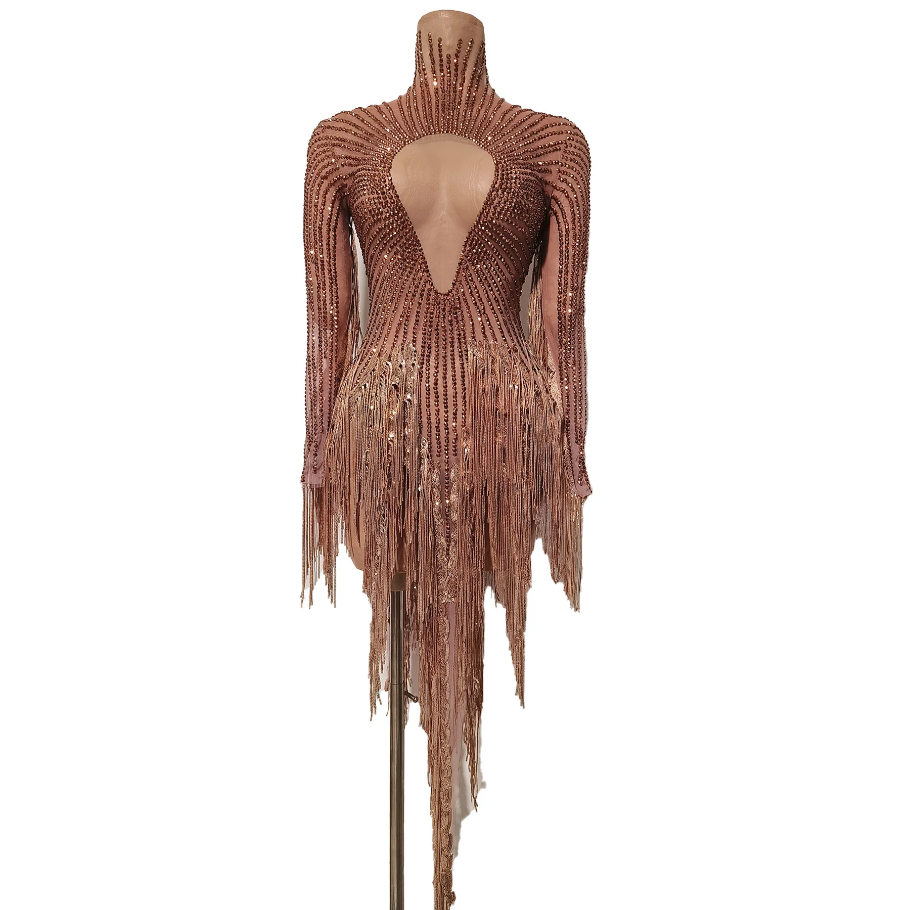 شاندونغ فستان حفلة مرونة عالية لامعة الماس شرابة فستان مثير بار مرحلة الأداء فستان عيد ميلاد كوكتيل فساتين حفلات