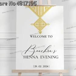 Muslim Henna Welcome Sign Gold Islamic Welcome Wedding Stickers  Personalized Names Date Decals Wedding Mirror Vinyl Stickers