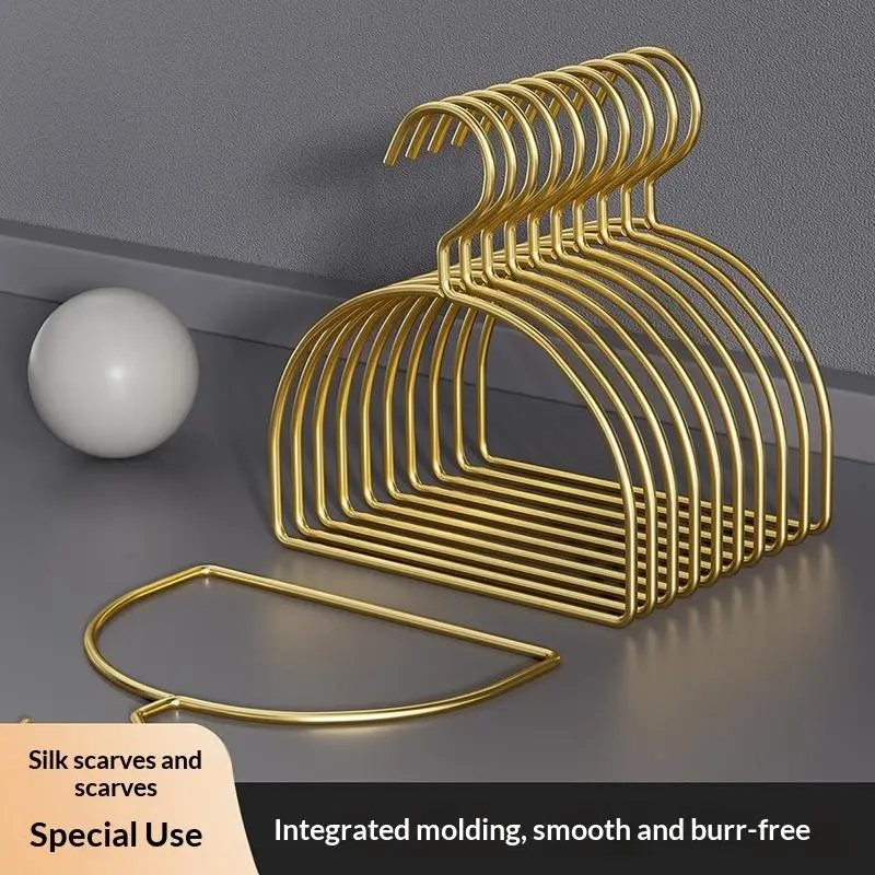 5PCS Gold Iron Half Round Scarf Hangers Pet Clothes Rack Storage Hanger For Pants Towel Tie,Closet Organizer For Adult Kids