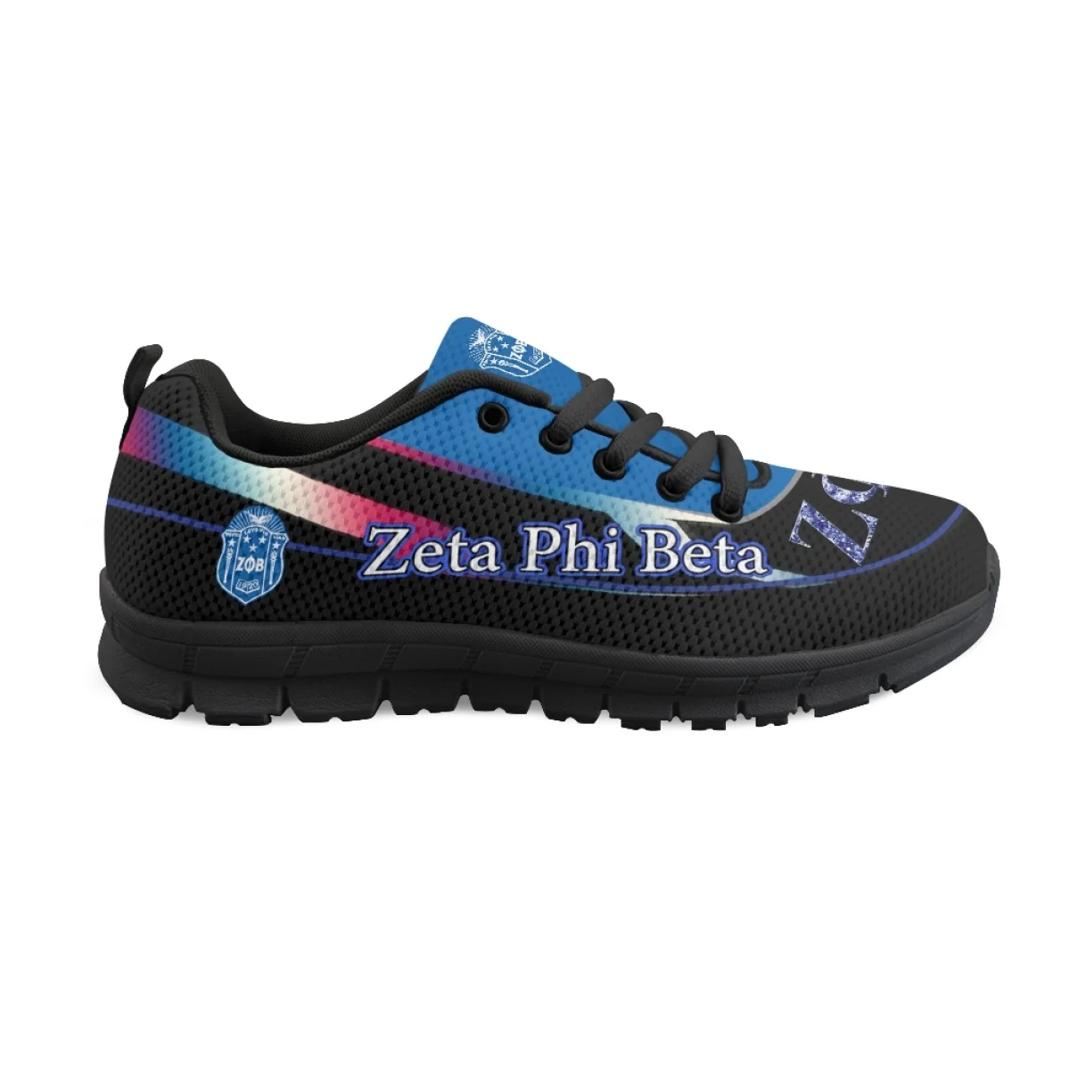 INSTANTARTS Spring Summer Comfort Sneakers Zeta Phi Beta Logo Design Blue Print Women Flat Shoes Non-Slip Female Tennis Zapatos