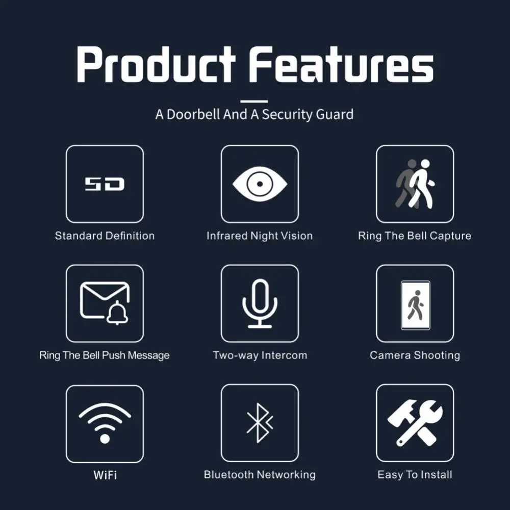 1~8PCS Digital Visual Intercom Tuya Wifi Voice Change Home Security Alarm Camera Infrared Night Vision 480p Monitor