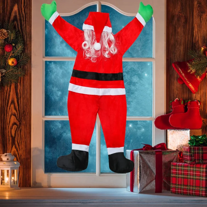 

Hanging Santa Claus Decoration, Christmas Ornaments, Outdoor And Indoor Hanging Climbing Santa Claus 170X110x65cm Easy Install