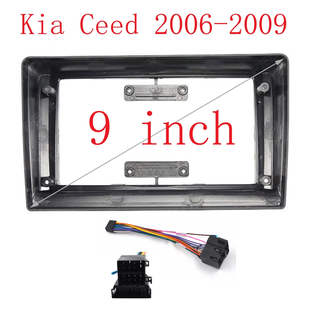 WQLSK 2 DIN 9 Inch Car Frame Fascia Adapter Android Radio Dash Fitting Panel Kit For Kia Ceed 2006-2009