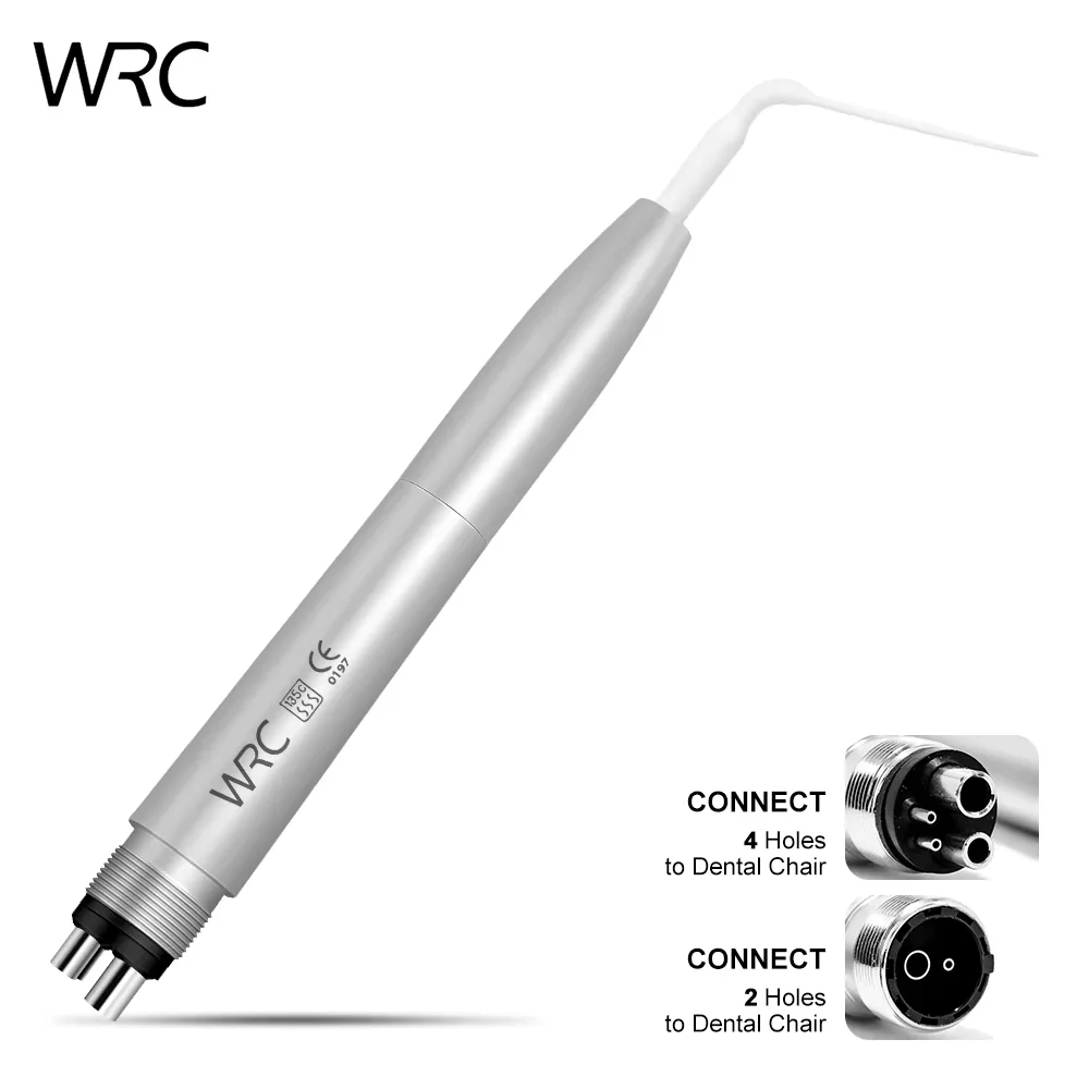 Dental Air Activation Irrigation Plastic Scaling with 5 Tips Ultrasonic Remover Calculus Handpiece Whiten Teeth Cleaner 2/4Holes