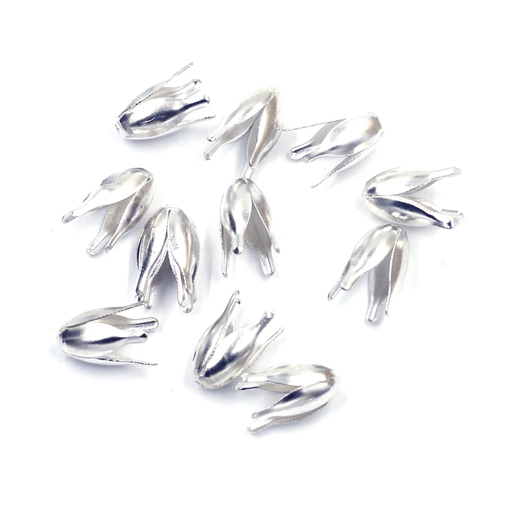 

5000Pcs Silver Plated Flowers End Beads Caps Jewelry Making Charms Findings 13x8mm
