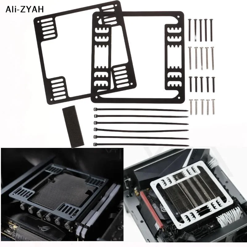

【AH】Fan Conversion Bracket 9CM To 12CM Can Be Used For Axp100 And Other 9CM Screw Fixed Heat Aluminum Alloy