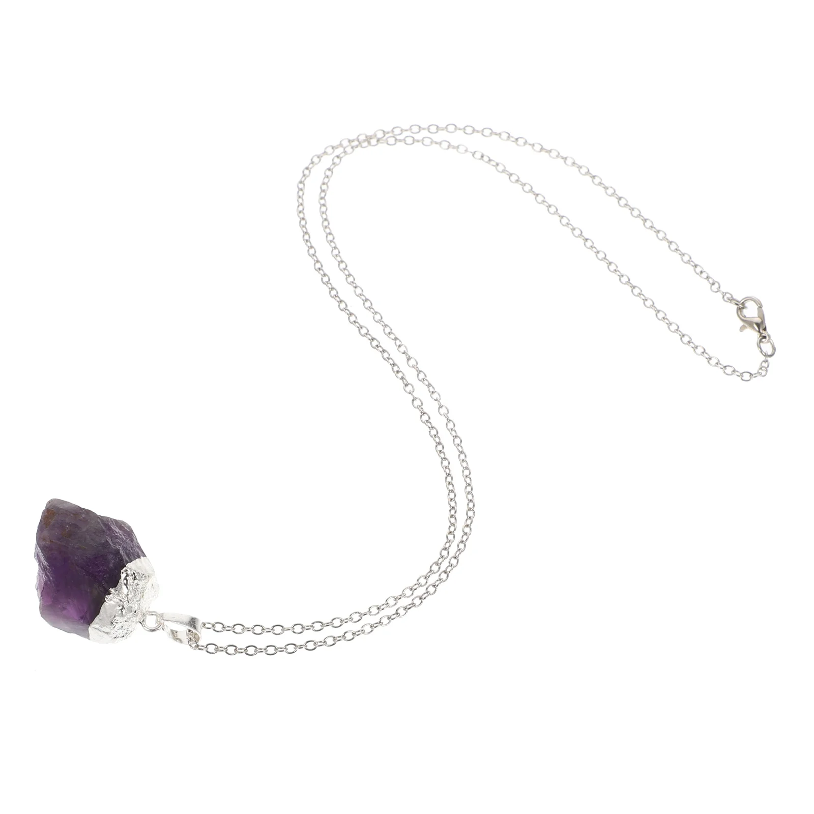 

Amethyst Necklace Crystal Healing Pendant Birthstone Jewelry Irregular Shape Chakra Balance Accessories Personal