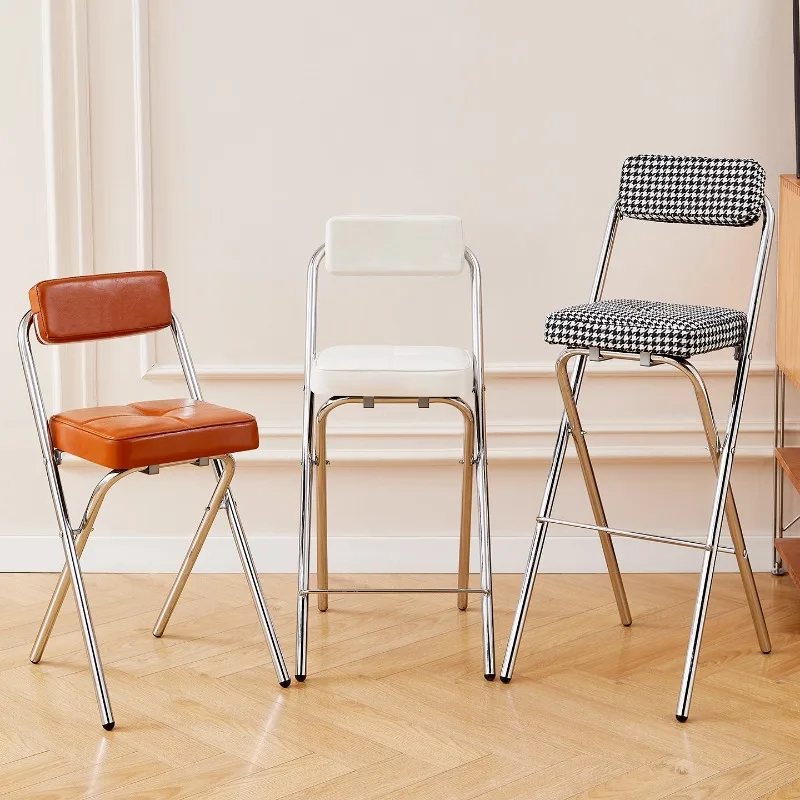 

Middle Ancient Style Bar Stool Foldable Counter Height Chairs Designer Kitchen Island Stools Space Saving Modern Furniture