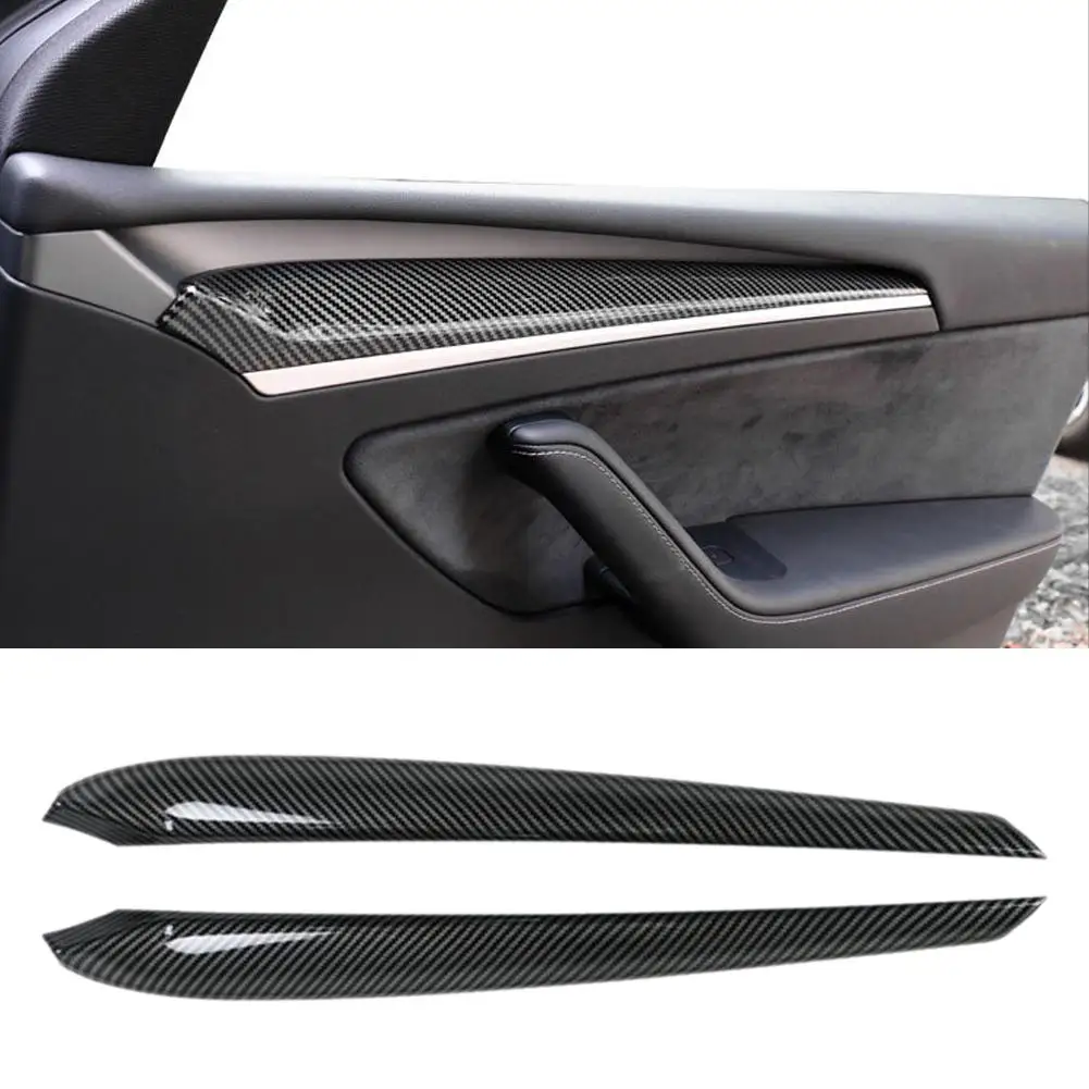 

Для Tesla MODEL Y 2021-2024 2019-2023 Наклейка на переднюю дверь из АБС-пластика Комплект отделки салона Боковые аксессуары Дверная полоса Боковая X9Q0