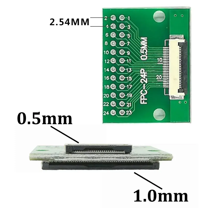 Cltgxdd 6/8/10/12/20/24/30Pin Double Sided FFC / FPC PCB Flexible Cable Adapter Board Flip Type 0.5MM 1.0MM To 2.54MM Connector