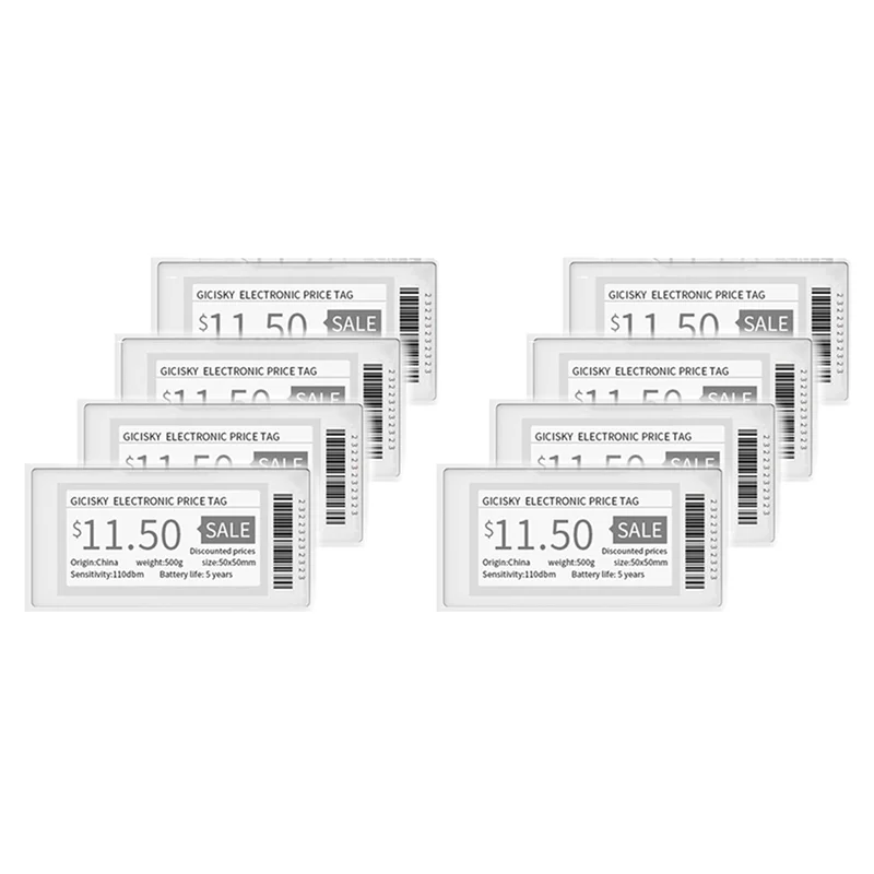 

ABGI-2,1-дюймовый электронный ценник ESL TFT-экран без грязного письма Bluetooth Connect Management для Android APP 8 шт.