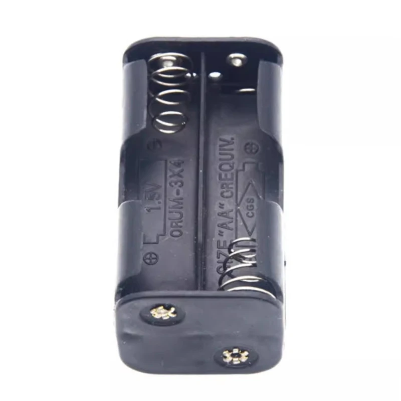 Convenient Battery Boxes 4xAA Battery Holder Organizers for 4 Cells, Lightweight Plastic Case Easy Replacement for Home