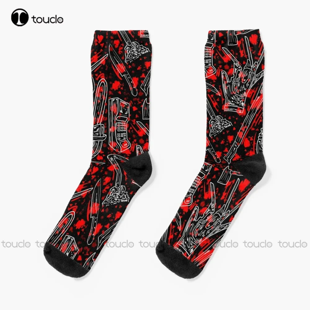 Choose Your Weapon - Horror Icons Socks Halloween Funny Socks For Men Street Skateboard Socks Custom Gift Unisex Adult Cartoon