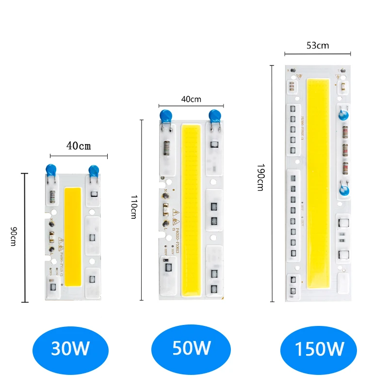 Matriz de LED de alto brillo, Chip COB de 30W, 50W, 220 W, módulo de Chip de foco comercial para el hogar, blanco cálido y frío, diseño DIY, 150 V