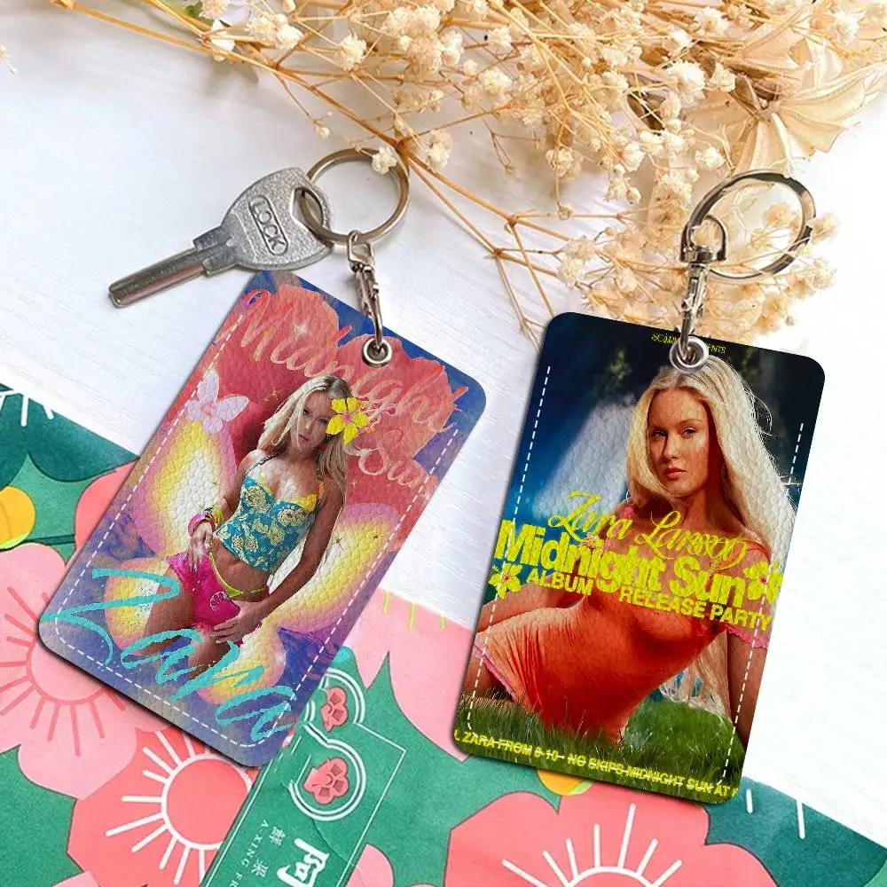 Singer Zara Larsson Midnight Sun Cute Cartoon Inteated Elevator Card Acc Control Card Keychain Protective Cover Gift Keychain