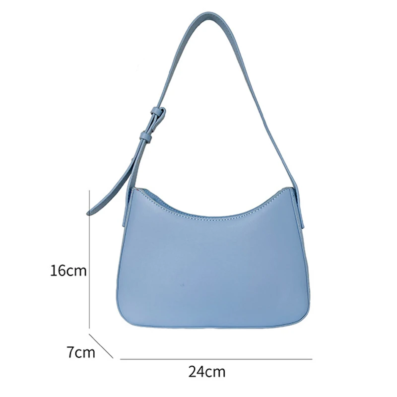 Bags For Women 2023 Fashion Pu Leather Zipper Underarm Bag Ladies Simple Design Casual Travel Handbag Bolsas