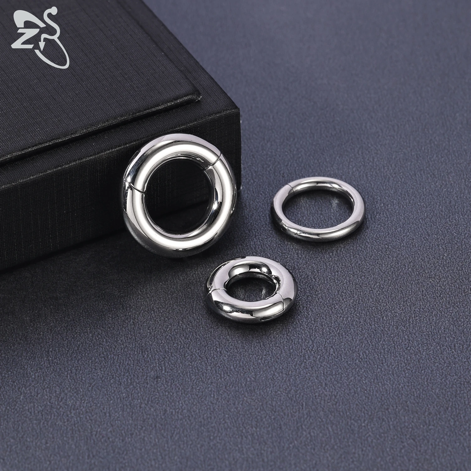 ZS 1 PC F136 G23 Titanium Hoop Septum Ring 2-12G Round Large Gauge Earring 8-16MM 2 Colors Ear Expander Flesh Stretcher Jewelry