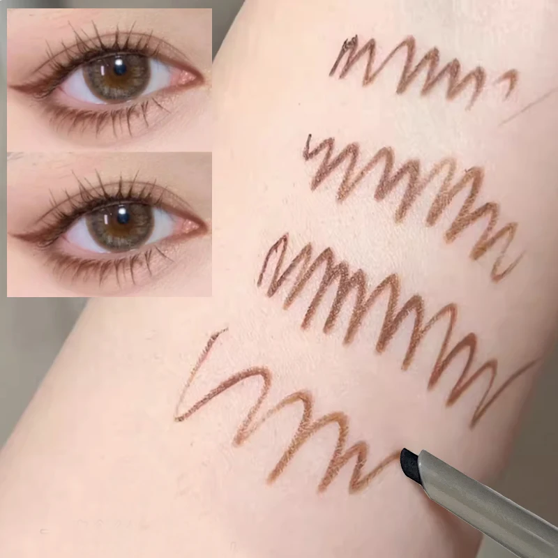 Długotrwały czarny brązowy eyeliner w ołówku wodoodporne wysokie pigmenty matowy gładki leżący jedwabnik Eyeliner długopis żelowy kobiety makijaż oczu