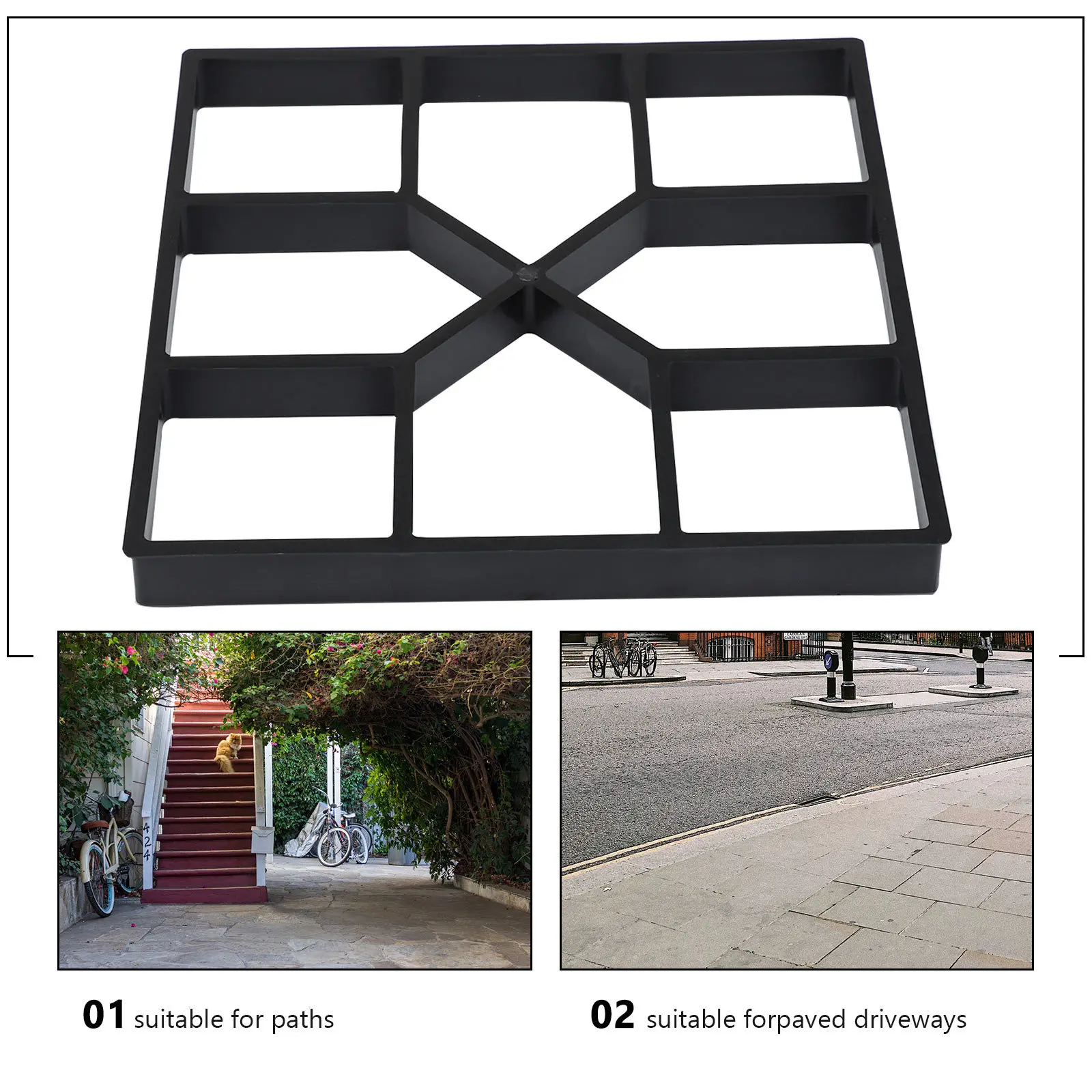 

2Pcs High Quality Paving Sidewalk Mold for Professional and Non-Professional Users DIY Pavement Mold Path Maker