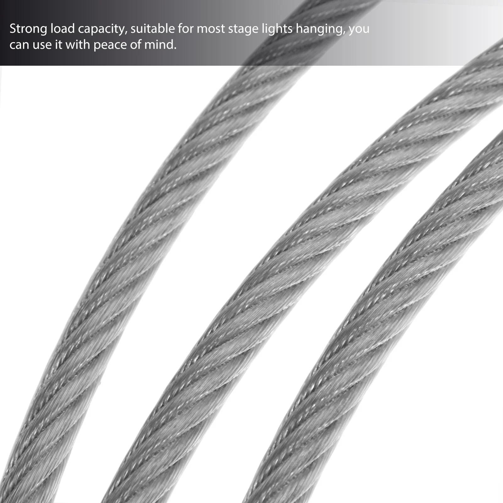 

304 Stainless Steel Wire Rope Coated Durable Hanging Cable Strong Load Capacity for Clothesline Deck Railing 3/8 Wire Rope