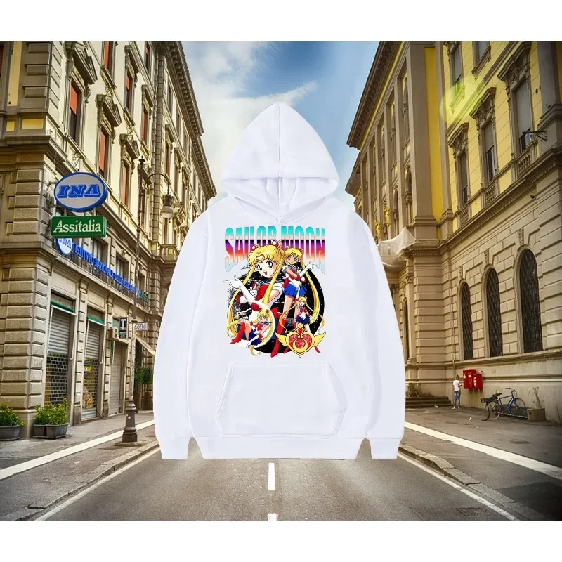 Sailor Moon Trend Explosion Musim Gugur Musim Dingin Y2K Harajuku Hoodie Katun Pria Wanita Gaya Y2k Vintage Sweatshirt Streetwear