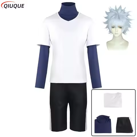 Killua Zoldyck Cosplay Costume Wig Halloween Christmas Party Outfits Killuar Suits Anime Role Play for Comic Con