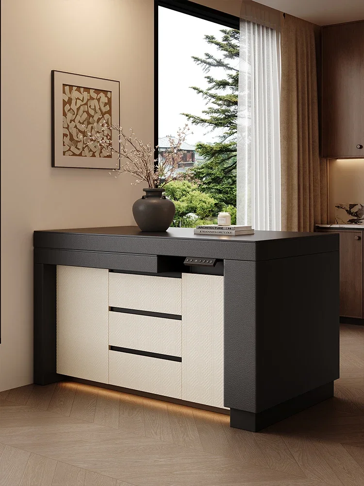 LH medieval wind island dining table integrated household retractable flush island lift