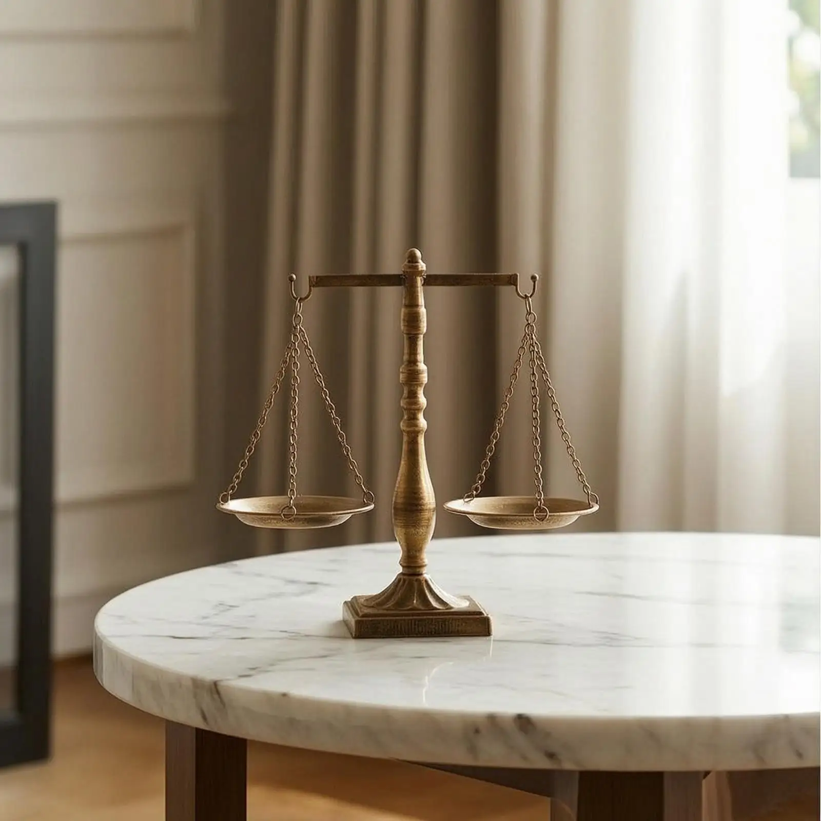 Iron Decorative Balance Scale Antique Inspired Table Centerpiece Rustic Home Decor for Dining Room