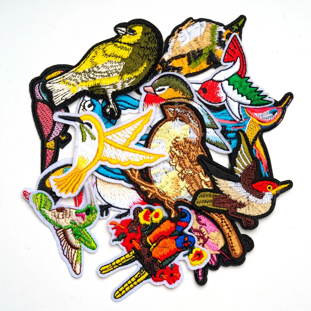

Cotton Bird Embroidery Applique Patch DIY Backpack Jeans Dress Craft Iron on Patches Sewing Decor Repair Accessories Sticker