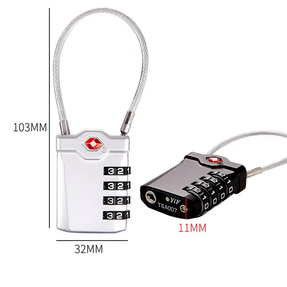 Protection Security Anti-theft Lock TSA Customs Lock Combination Lock 4 Dial Digit Combination Lock Safely Code Lock
