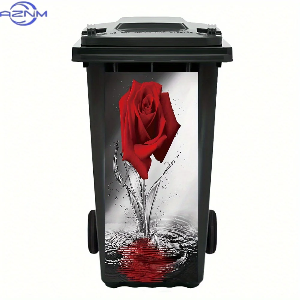 2D1pc of an Artistic Depiction Featuring Red Roses Splashing Into Water, Designed As a Waterproof And Removable Sticker Suitab