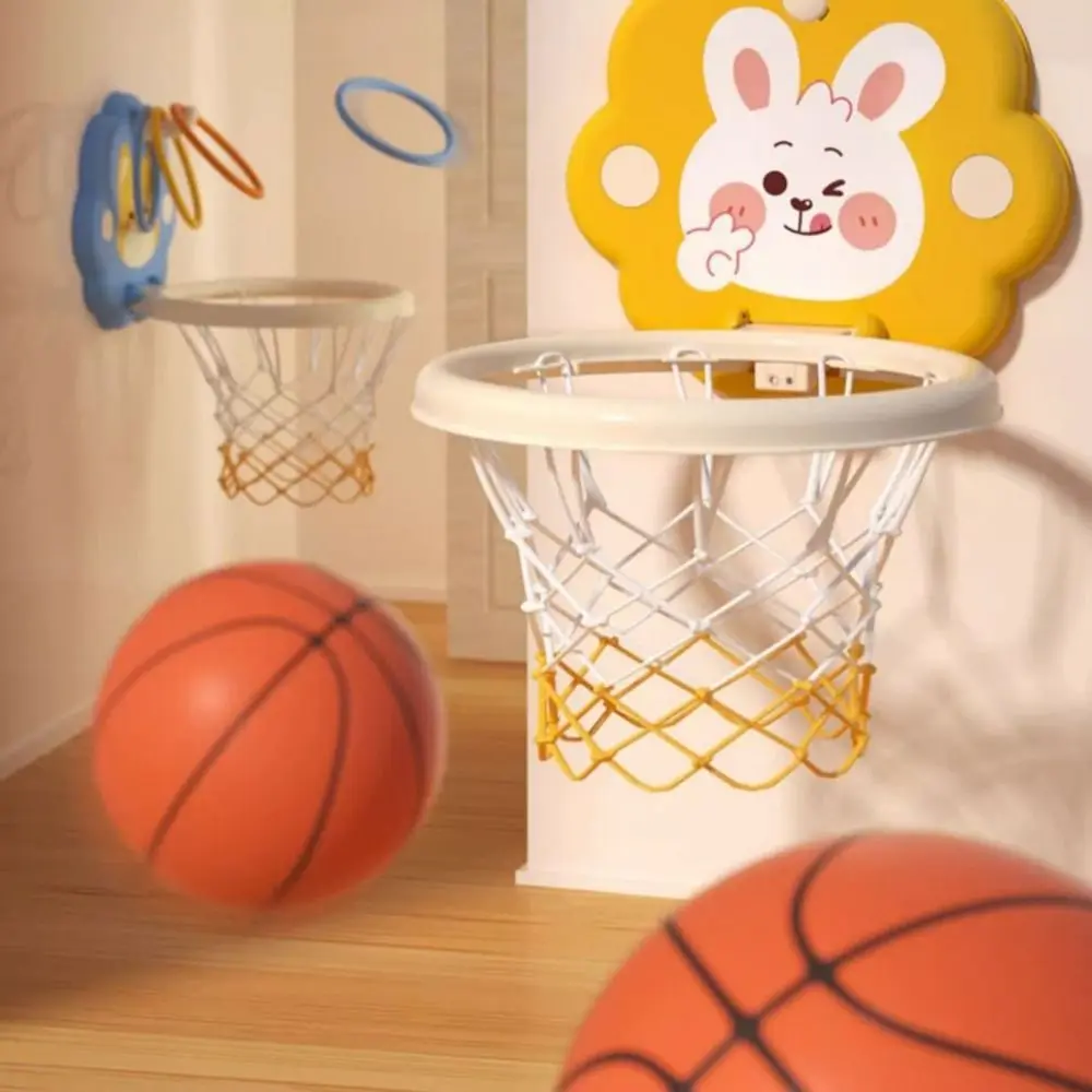 Hanging Mini Basketball Hoop Basketball Net Athletic Animal Basketball Board Foldable Cartoon Basketball Training Toy Kids