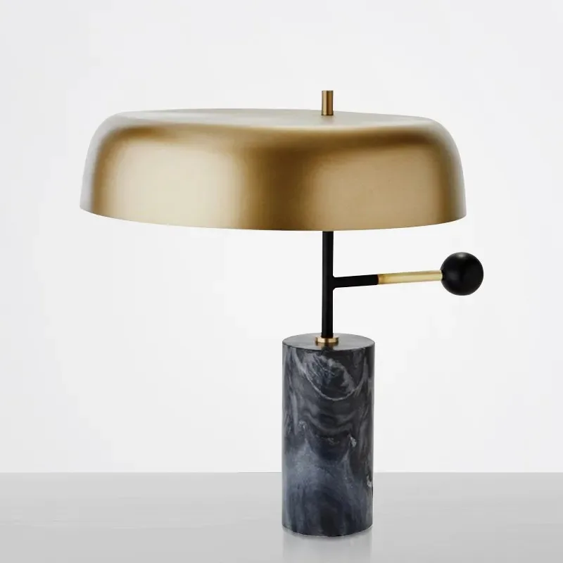 Modern Marble Table Lamp Nordic Postmodern Minimalist Desk lamp Living Room Study Bedroom Bedside Designer Pot Lid Table Lamp