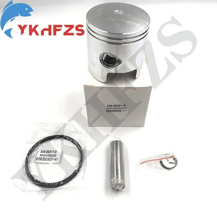 

346-00001-0 Piston Set & Rings for Tohatsu Nissan Mercury 25HP 30HP Outboard Engine 346-00001-1 346-00001 2T Boat Motor Parts