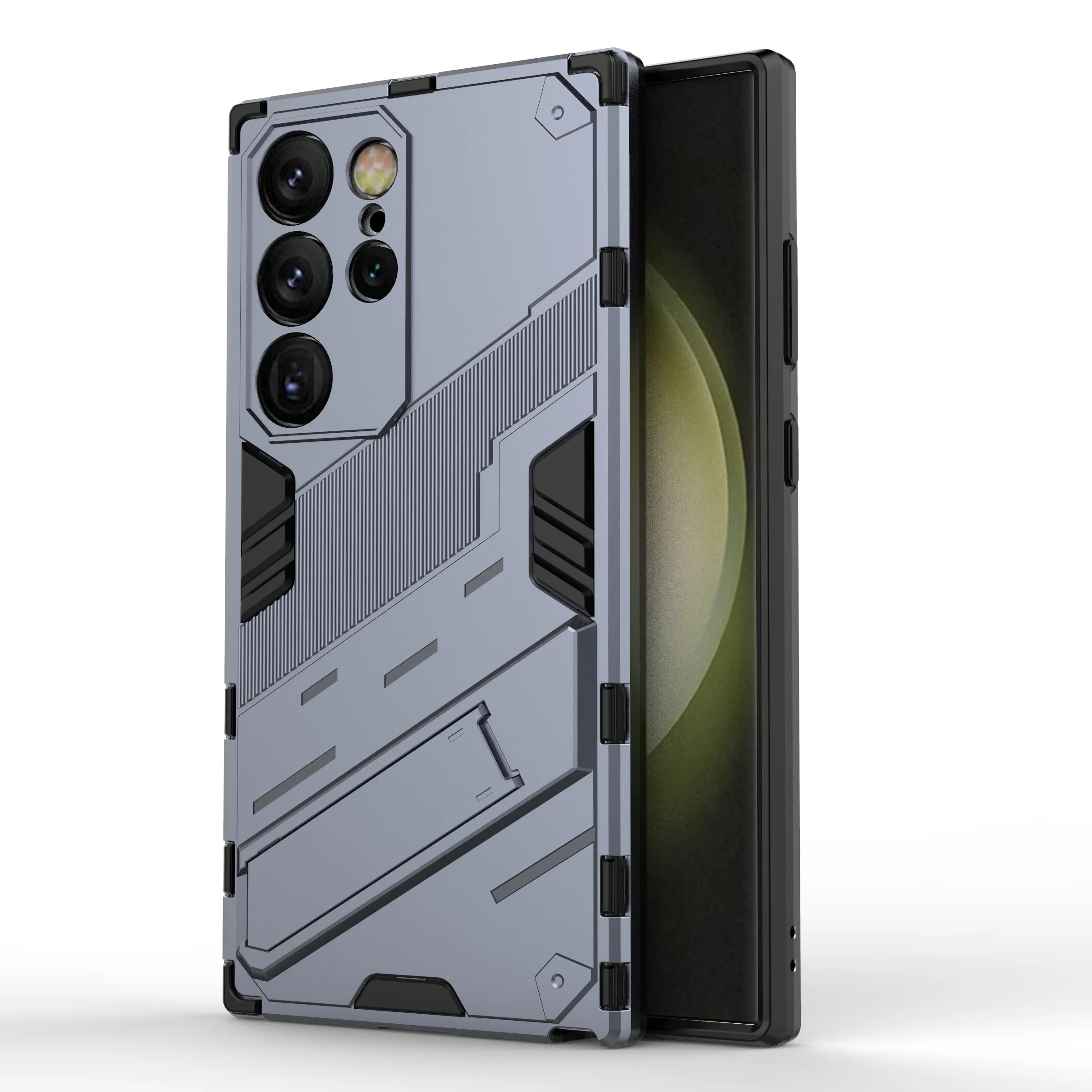 

For Samsung Galaxy S24 Ultra Case Kickstand Anti-Drop Phone Cover - Grey