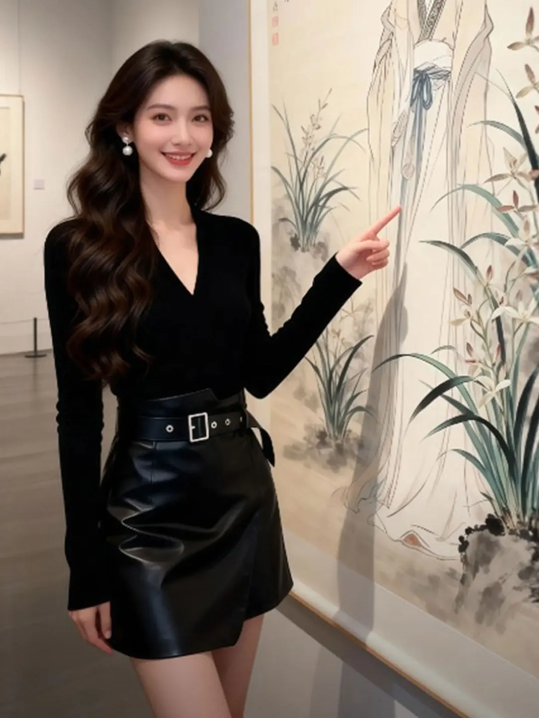 

Комплект из топа с V-образным вырезом и юбки с высокой талией: удобный, сексуальный, модный весенний наряд для молодых женщин