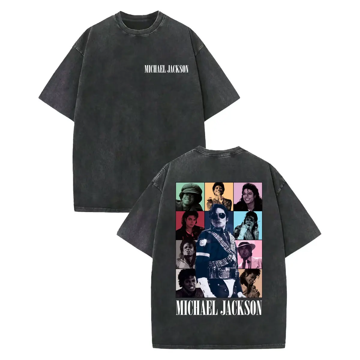 خمر غسلها مايكل جاكسون الجرافيك تي شيرت الرجال النساء Harajuku روك الملابس تي شيرت موضة عادية تي شيرتات قصيرة الاكمام