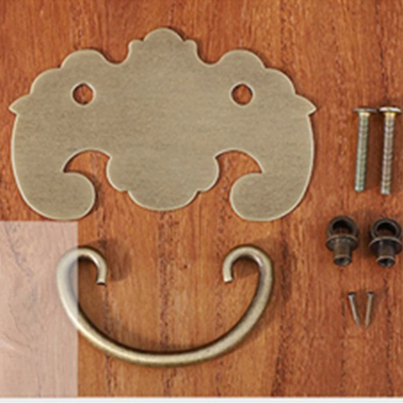 Pintu Kabinet Kabinet warna tembaga antik menarik pintu lemari mebel pegangan pintu laci kabinet Retro Tiongkok baru tarikan tembaga murni