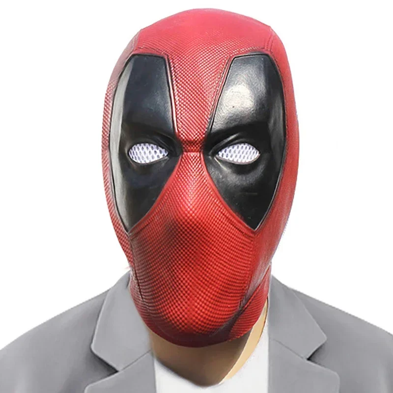 Máscara de cosplay de superhéroe Deadpool para adultos, máscara de látex suave para fiesta de Deadpool, accesorios para disfraces de Halloween,