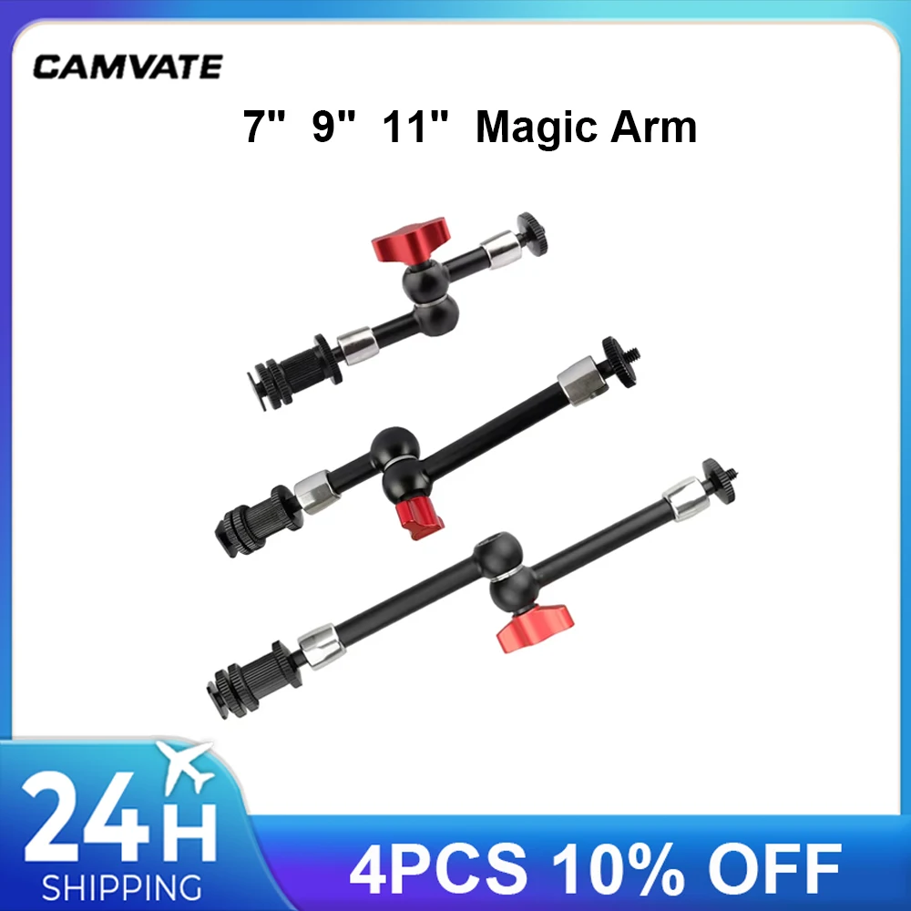 CAMVATE Magic Gelenkarm mit Schuhmontage-Adapter 7/9/11 Zoll für DSLR-Kameramonitor / Taschenlampe / Videoleuchte / Mikrofon