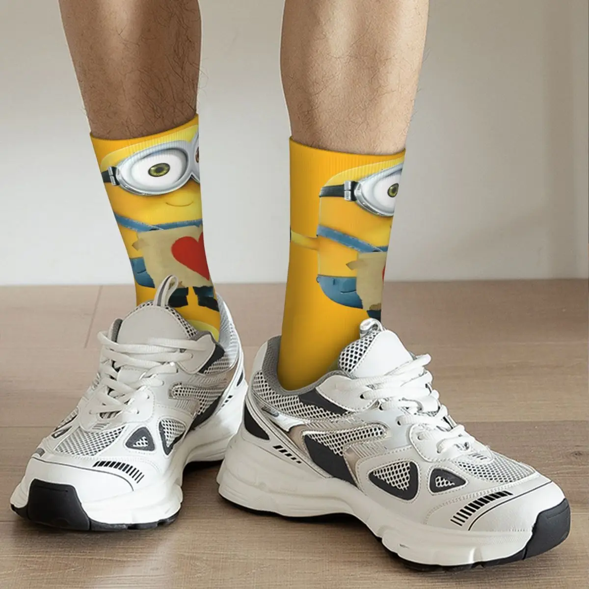 Minions Minions Men\'s Socks Retro Harajuku Despicable Me Minions Street Style Novelty Pattern Crew Sock