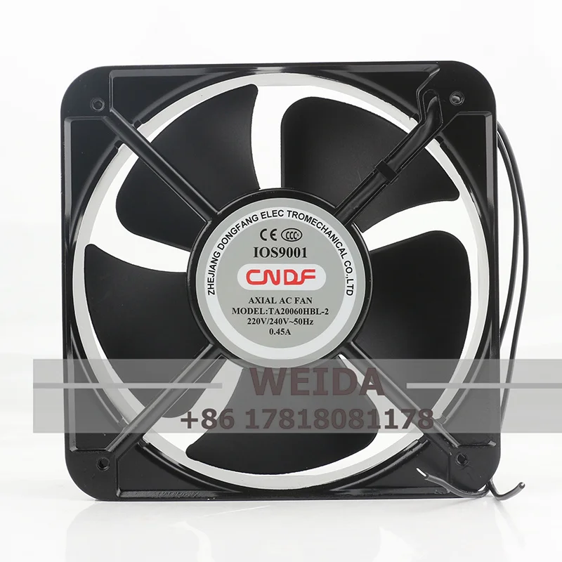 

Original CNDF AC220/240V 0.45A DC EC 20060 200X200X60MM 20CM Frequency Converter Cabinet Ball Bearing TA20060HBL-2 Cooling Fan