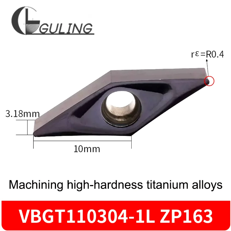 

GULING 10PCS VBGT110302-1L/MF Diamond 35 Degrees Alloy Coated Precision Carbide Inserts Lathe Insert