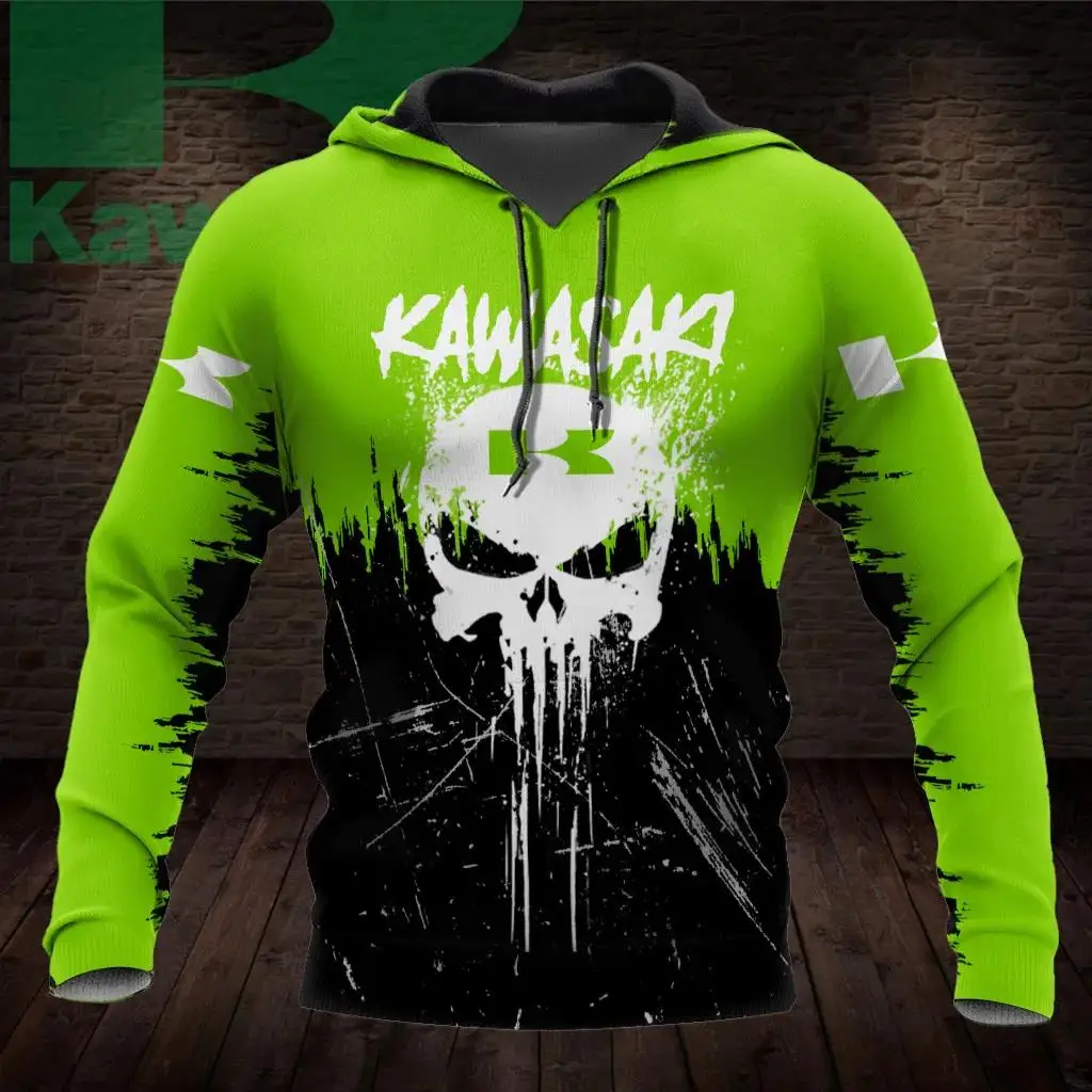 

2025 Men's Kawasaki Sportswear Racing Jersey Men's Hoodie Motorcycle Uniform Outdoor Cycling Casual Wear Pullover Tops Clothing