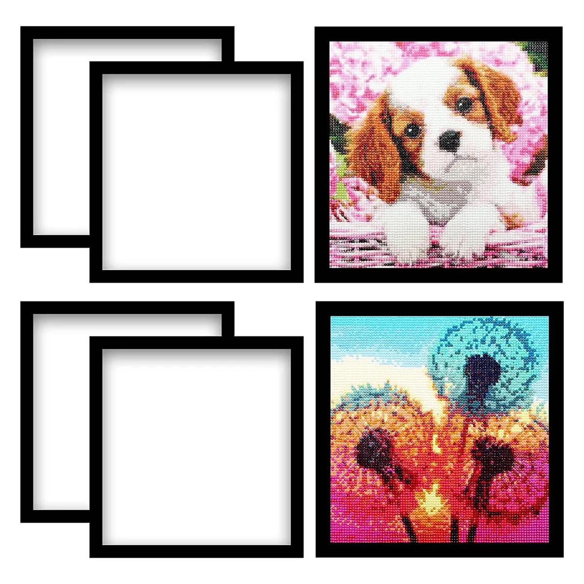 6 Pack Diamond Painting Frame, Painting Picture Frame 30 x 30cm, Magnetic Picture Frame for Diamond Painting Pictures