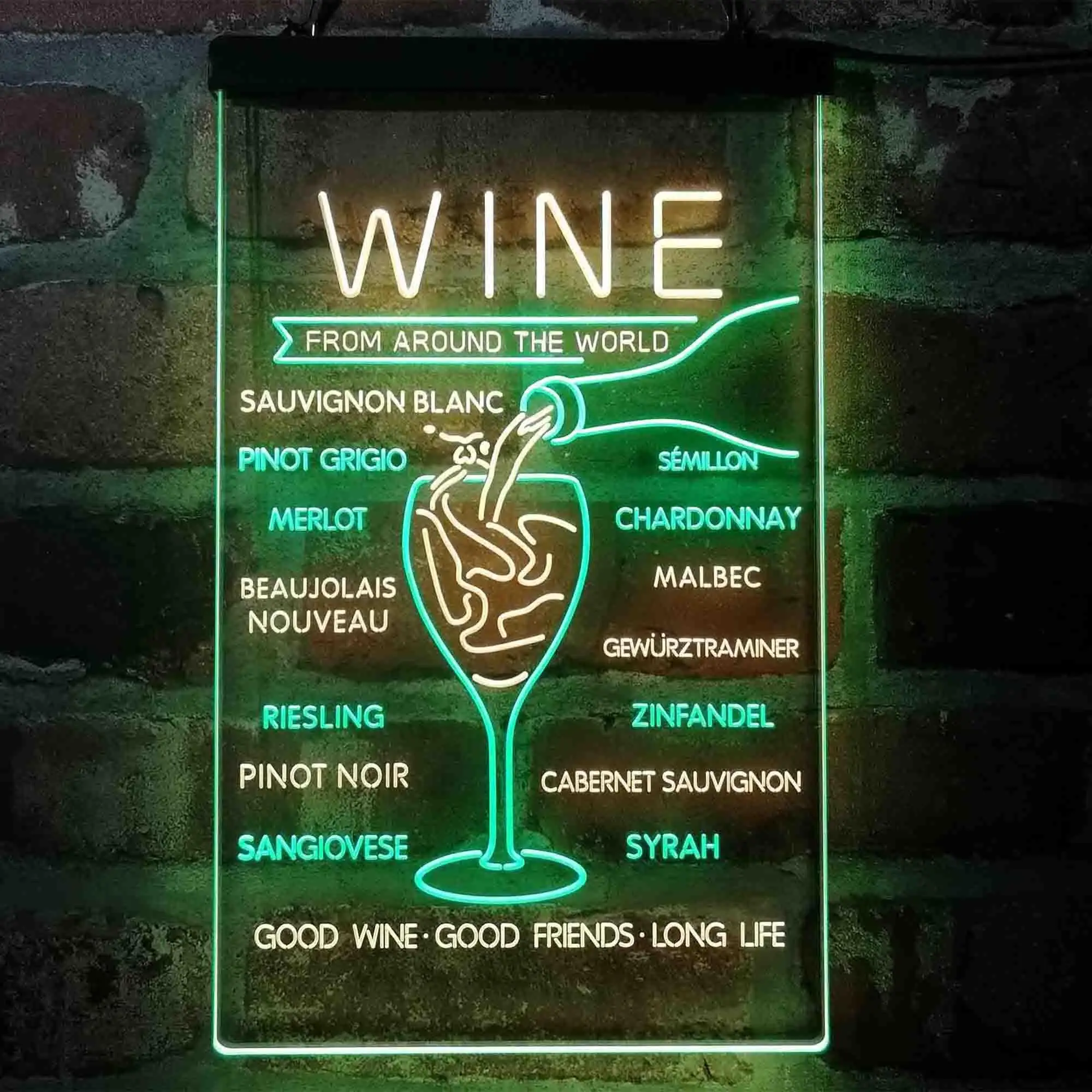 

Wine List Red White Club Kitchen Decoration Dual-color LED Neon Sign st6-i4106