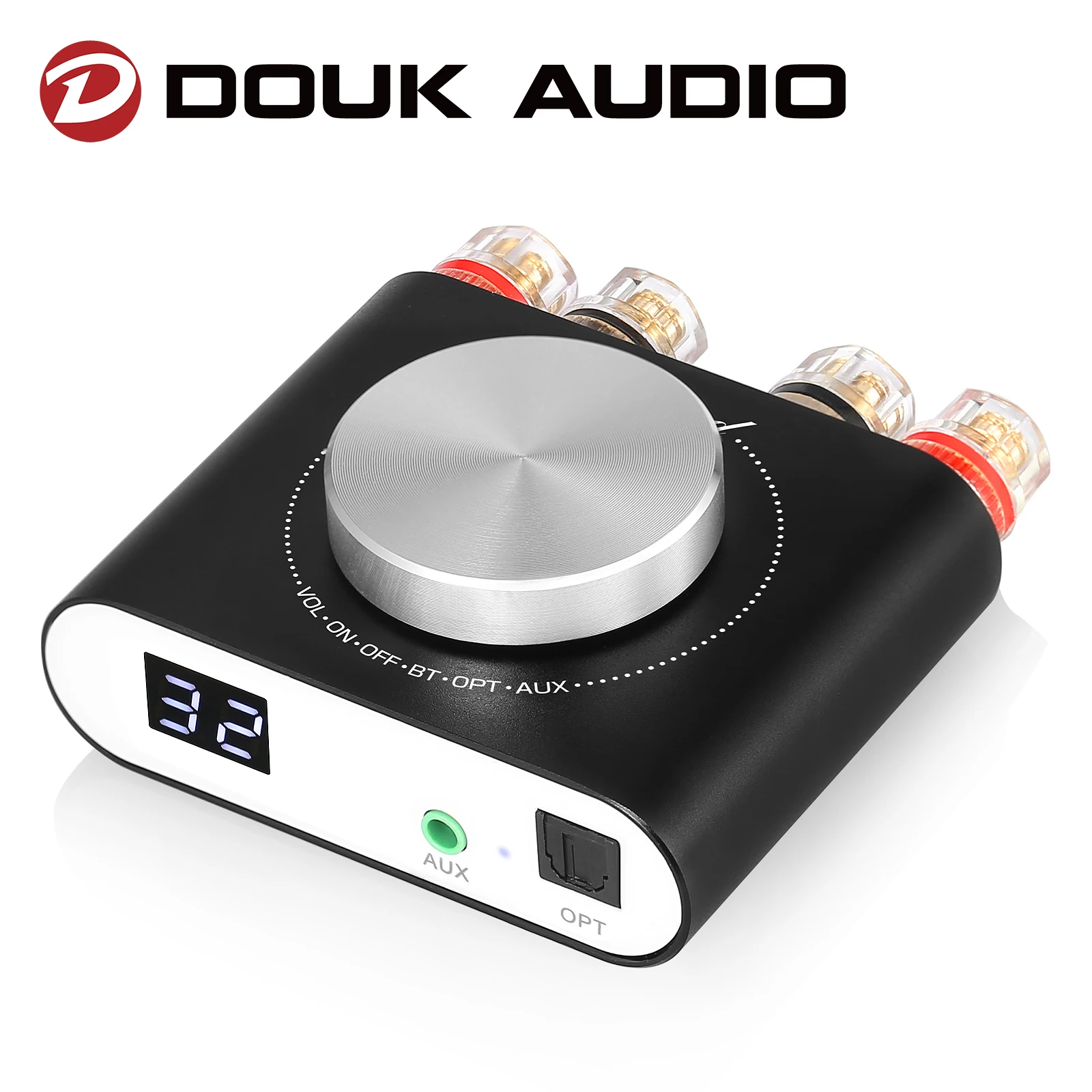 Douk Audio Q10 Mini Digital AUX/Optical Amplifier Bluetooth 5.0 Receiver HiFi Class D Power Amp for Home Speaker